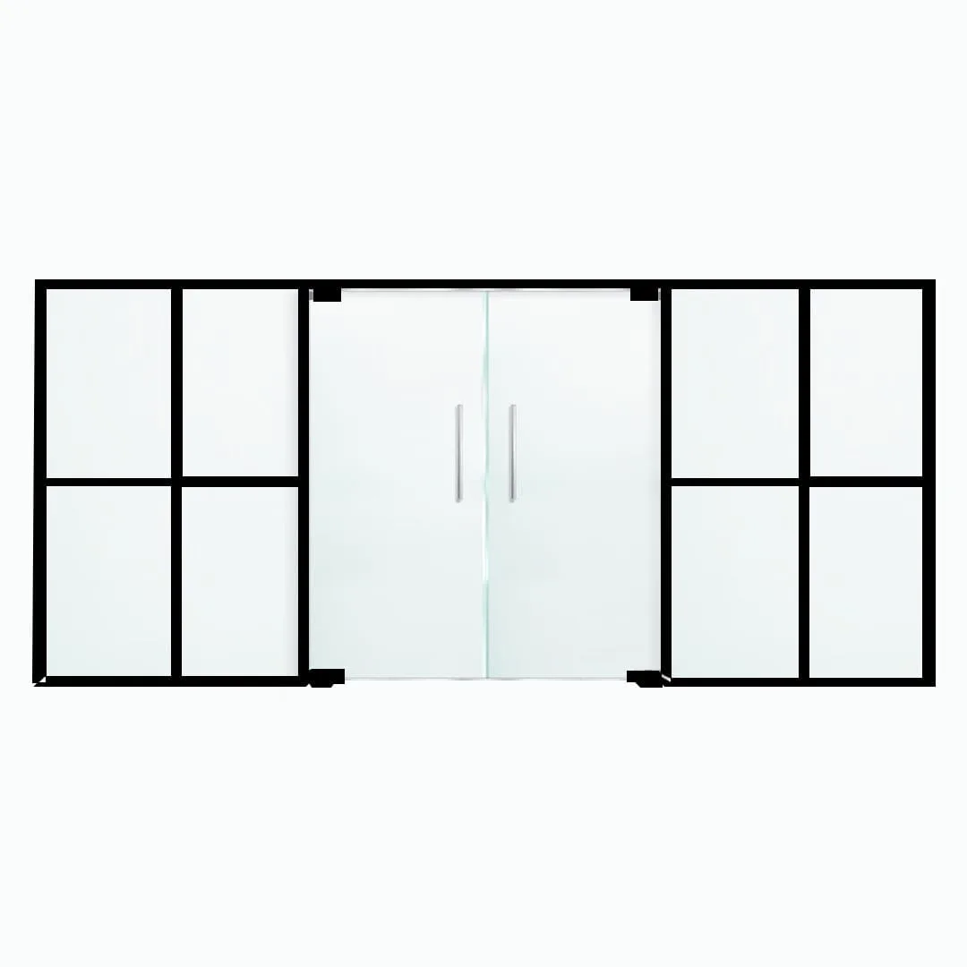 05- Double doors with crisscross desig sections